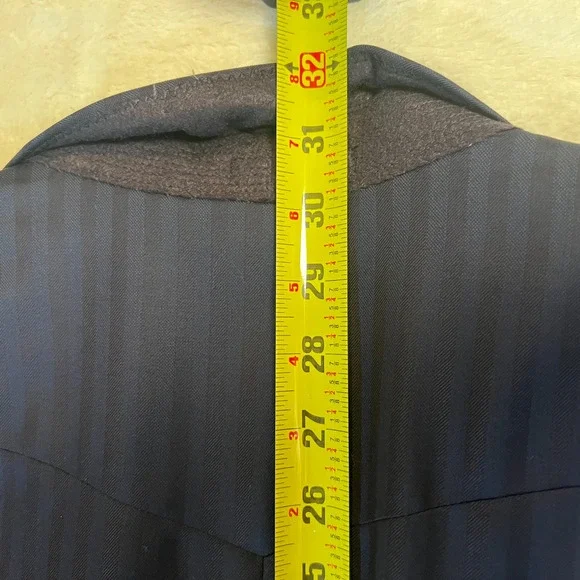 Greg Chapman Bespoke 44R Blazer Sport 100% Wool Navy Stripe Red Paisley Lining